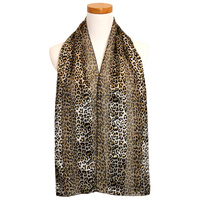 LEOPARD PRINT SATIN SCARF