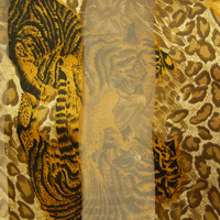 TWIN TIGER ANIMAL PRINT SATIN SCARF