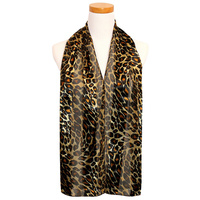LEOPARD PRINT SATIN SCARF