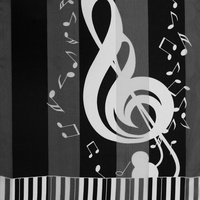 PIANO KEY SATIN SCARF