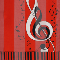 PIANO KEY SATIN SCARF