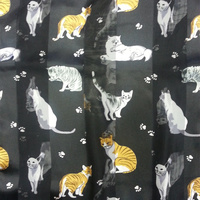 CATS AND PAWS SATIN SCARF
