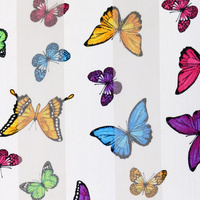 MULTI COLOR BUTTERFLY SATIN SCARF