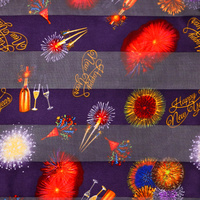 HAPPY NEW YEARS CHAMPAGNE FIREWORKS LONG SCARF