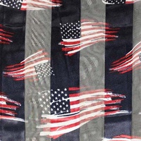 PATRIOTIC AMERICAN FLAG STAR CHIFFON  SATIN SCARF WRAP
