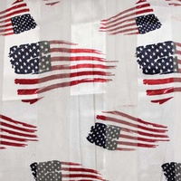 PATRIOTIC AMERICAN FLAG STAR CHIFFON  SATIN SCARF WRAP