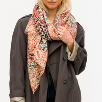 ANIMAL LEOPARD PRINT LIGHTWEIGHT OBLONG POLYESTER SCARF WRAP