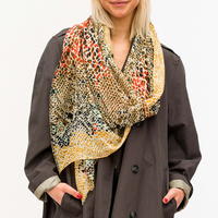 ANIMAL LEOPARD PRINT LIGHTWEIGHT OBLONG POLYESTER SCARF WRAP