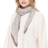 PAISLEY PRINTED CONTRAST TRIM LIGHTWEIGHT NECKERCHIEF POLYESTER SQUARE SCARF