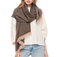 SOFT WARM LONG WINTER FRINGE POLYESTER SCARF WRAP