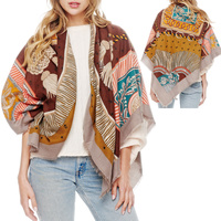 TASSEL PRINT LONG LIGHTWEIGHT SQUARE SCARF WRA