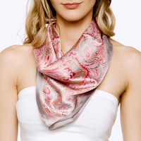 PAISLEY PATTERN BANDANA NECKERCHIEF HAIR WRAP SATIN SQUARE SCARF