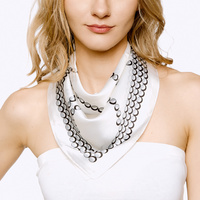ABSTRACT SPHERE BALL PATTERN BANDANA NECKERCHIEF HAIR WRAP SATIN SQUARE SCARF