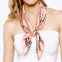 ABSTRACT SPHERE BALL PATTERN BANDANA NECKERCHIEF HAIR WRAP SATIN SQUARE SCARF
