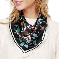 FLORAL PATTERN PRINTED NECKERCHIEF SQUARE SCARF