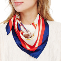 BELTS & CARRIAGE PRINTED NECKERCHIEF SQUARE SCARF