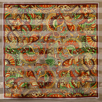 WILD FLOWER L CHIFFON  SATIN SCARF NECK HEAD SCARF WRAP