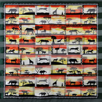 SERENGET WILD  ANIMAL CHIFFON  SATIN SCARF NECK HEAD SCARF WRAP