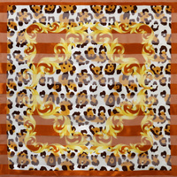 LEO KINGDOM  LEOPARD CHEETAH CHIFFON  SATIN SCARF NECK HEAD SCARF WRAP