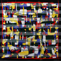 GEOMETRICS LADY BUG CHIFFON  SATIN  NECK HEAD SCARF WRAP