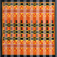 AFRICAN GEOMETIC CHIFFON  SATIN NECK HEAD SCARF WRAP