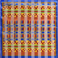 AFRICAN GEOMETIC CHIFFON  SATIN NECK HEAD SCARF WRAP