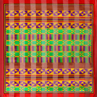 AFRICAN GEOMETIC CHIFFON  SATIN NECK HEAD SCARF WRAP