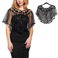 SEQUIN EMBROIDERED WRAP CAPE SHAWL