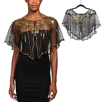 SEQUIN EMBROIDERED WRAP CAPE SHAWL