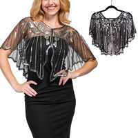 SEQUIN EMBROIDERED WRAP CAPE SHAWL