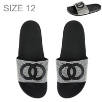 INTERLOCKING CIRCLES CRYSTAL RHINESTONE GLAM FOOTBED POOL SLIDES WOMEN'S SANDALS