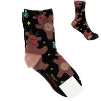 GINGERBREAD MAN/ SNOWMAN/ SANTA CLAUS/ RUDOLPH  -ADULT SIZE MERRY CHRISTMAS STOCKING STUFFER CHRISTMAS THEMED COTTON KNIT NOVELT