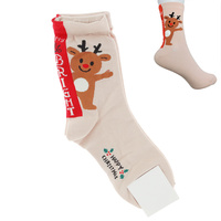 GINGERBREAD MAN/ SNOWMAN/ SANTA CLAUS/ RUDOLPH  -ADULT SIZE MERRY CHRISTMAS STOCKING STUFFER CHRISTMAS THEMED COTTON KNIT NOVELT