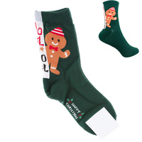 GINGERBREAD MAN/ SNOWMAN/ SANTA CLAUS/ RUDOLPH  -ADULT SIZE MERRY CHRISTMAS STOCKING STUFFER CHRISTMAS THEMED COTTON KNIT NOVELT