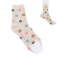 KAWAII FOOD PATTERN ADULT SIZE WOMEN'S COTTON KNIT NOVELTY SOCKS