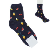 KAWAII FOOD PATTERN ADULT SIZE WOMEN'S COTTON KNIT NOVELTY SOCKS
