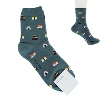 KAWAII FOOD PATTERN ADULT SIZE WOMEN'S COTTON KNIT NOVELTY SOCKS