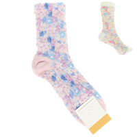 FLOWER THEME COTTON BLEND COMFORT SOCKS