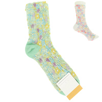 FLOWER THEME COTTON BLEND COMFORT SOCKS