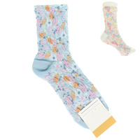 FLOWER THEME COTTON BLEND COMFORT SOCKS