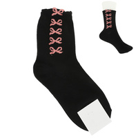 BOW COLUMN COTTON KNIT CREW SOCKS