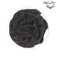 Satin And Mesh Rose Corsage Multi Function Hair Clip And Brooch Pin