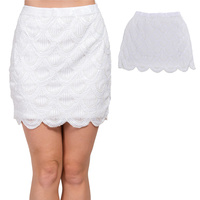 FLAPPER SEQUIN EMBELLISHED SCALLOPED PARTY SKIRT