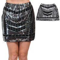 1920S ART DECO SEQUIN EMBELLISHED PARTY MINI SKIRT
