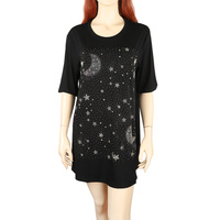 STAR CONSTELLATION RHINESTONE T-SHIRT DRESS