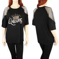 BIRTHDAY DIVA CONTRAST MESH GRAPHIC T-SHIRT
