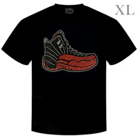 1997 FLU GAME Y2K OLD SCHOOL BLACK RED HIGH TOP BASKETBALL SNEAKERS CRYSTAL RHINESTONE STUDDED CREW NECKLINE SHORT SLEEVE GRAPHI