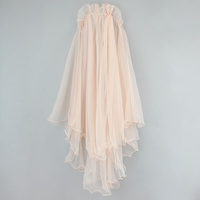 BRIDAL VEIL DOUBLE LAYER PEACH