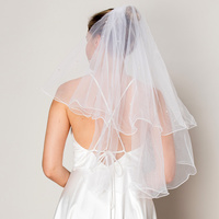 BRIDAL WEDDING BACHELORETTE  2 TIERS PEARL VEIL