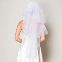 BRIDAL WEDDING BACHELORETTE  3 TIERS PEARL & RHINESTONE VEIL